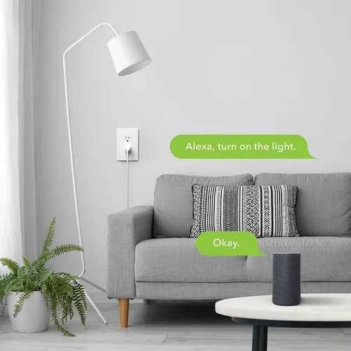 Vista 4 de Interruptor inteligente de toma de corriente WiFi en pared, 2 tomas individuales, funciona con función de temporizador compatible con Alexa y Google