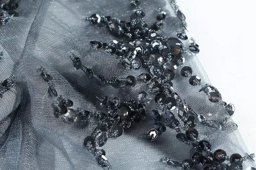Vista 4 de Meier - Vestido para la madre de la novia con cuentas y manga larga.