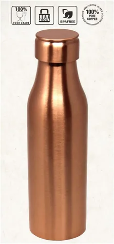 Vista 2 de Botella de agua de cobre puro para beber, 34 onzas, recipiente de cobre ayurvédico, a prueba de fugas y ecológica, ideal para yoga, fitness