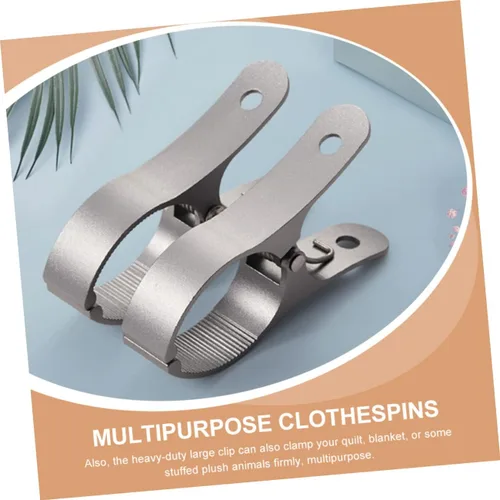 Vista 2 de Clips de secado de ropa, abrazaderas de toalla de playa, clip de metal para colcha, pasadores de ropa de metal, clips de utilidad, silla de playa