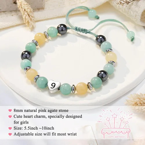 Vista 4 de Pulsera de cumpleaños de niña de 6 a 18 años de edad, regalo para hija, nieta, sobrina, amigos