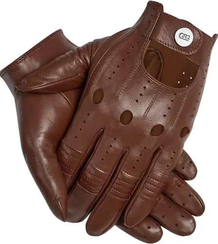 Vista 15 de GSG Guantes de cuero genuino para hombre de piel de oveja negros para conducir en bicicleta con pantalla táctil, guantes de motocicleta sin forro