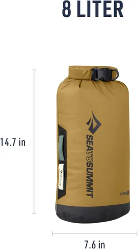 Vista 6 de Sea to Summit Big River Bolsa seca, almacenamiento seco de alta resistencia, 8 litros, color oro marrón Ultradurable, abrasion-resistant