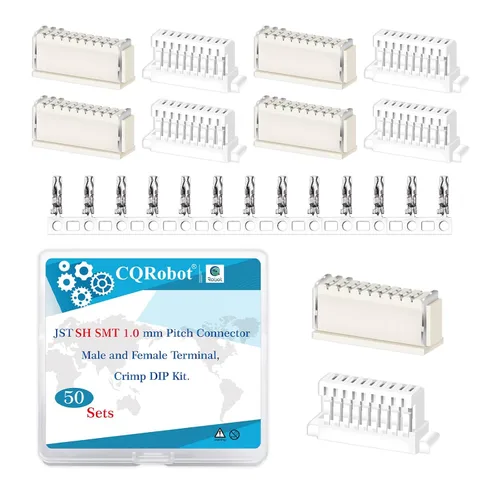 Vista 77 de CQRobot JST EL 4.5 mm de paso 2 pines conector electrónico IC macho, enchufes hembra carcasa y kit de terminales de crimpado en T macho/hembra. 50