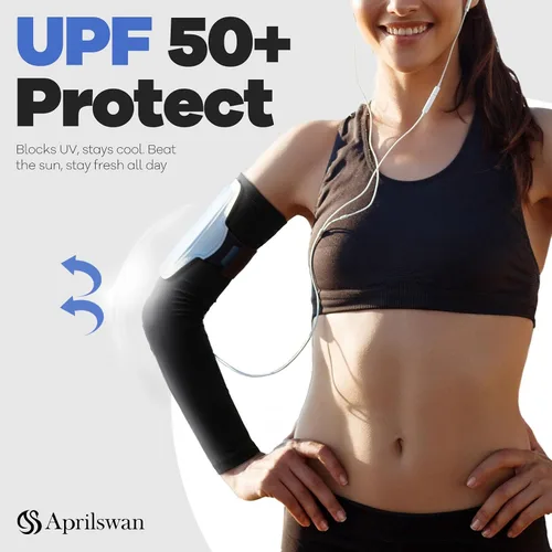 Vista 4 de Arm Sleeves, UV Sun Protection Sports Non Slip Compression Cover for MenWomen