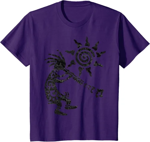 Vista 22 de Native American Kokopelli Musican With Flute 2 - Camiseta divertida para fanáticos, Blanco, S