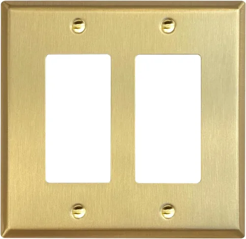 Vista 39 de Rio Salto BRASS Signature Collection MIDSIZE - Placa de pared de metal dorado para interruptor de luz o cubierta de tomacorriente, placa de pared