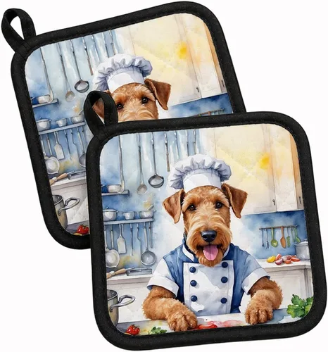 Vista 108 de Caroline's Treasures Coton de Tulear El Chef Par de Agarraderas de Ollas de Cocina Resistentes al Calor Juegos de Agarraderas de Ollas Almohadillas