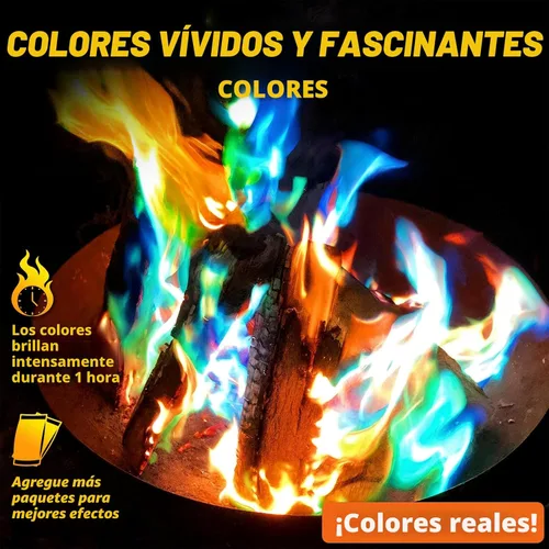 Vista 2 de HGD (Paquete de 6) Paquetes de cambio de color de fuego de campamento mágico para fogata, chimenea interior/exterior, hoguera - llama mágica de arco