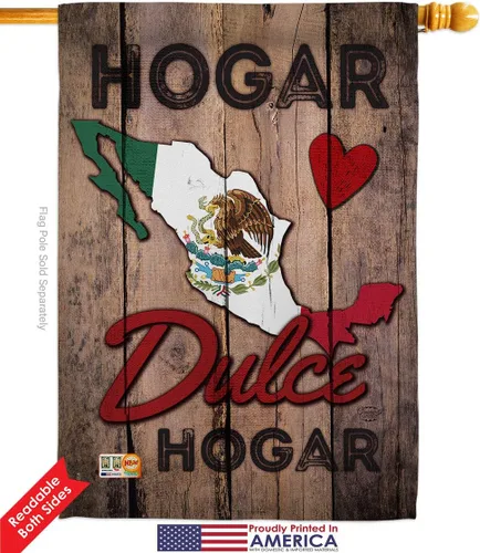 Vista 2 de Country Mexico Hogar Dulce Garden House - Juego de banderas de nacionalidad regional, nacionalidad internacional, mundo particular, área pequeña