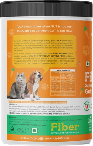 Vista 3 de Suplemento Gut Health para perros y gatos Sabor a zanahoria Decoración de nutrición diaria con enzimas digestivas Apoya la digestión, alivio