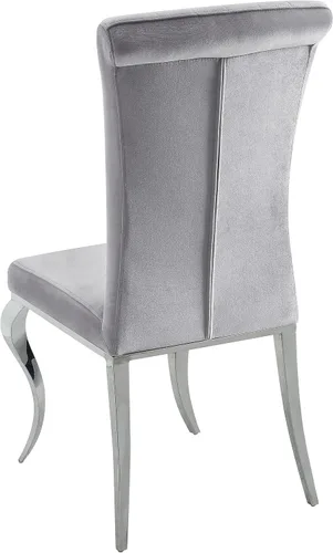 Vista 5 de Coaster Home Furnishings - Betty - Juego de sillas de comedor de metal tapizado en terciopelo - Patas de metal curvas, respaldo macizo tapizado