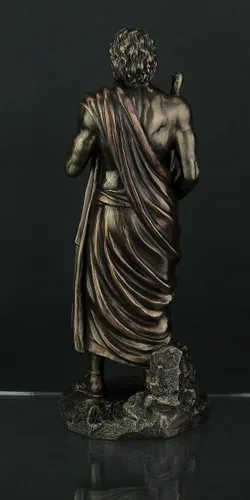 Vista 3 de Veronese Design Estatua griega de Asclepio con acabado de bronce del dios de la medicina