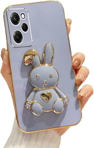 Vista 42 de Funda con soporte de conejo de corazón para Xiaomi Redmi A1, galvanizado suave TPU protector delgado a prueba de golpes con lindo conejito soporte