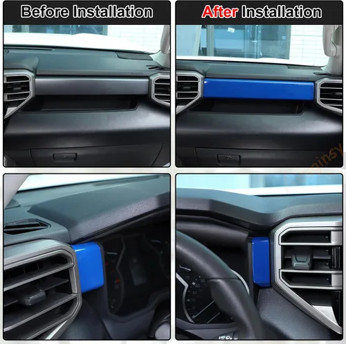 Vista 5 de Aunginsy Tiras de Panel de Salpicadero de Control Central Compatibles con Toyota Tundra/Sequoia 2022-2025 Moldura de Consola Central de Coche