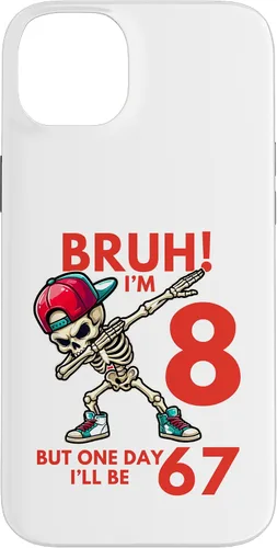 Vista 15 de Bruh I'm 8 But One-Day I'll Be 67 Retro 8th Birthday Kids Case for iPhone 17