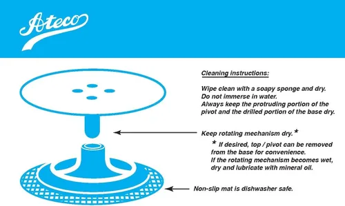 Vista 3 de Ateco 608 REVOLVING Cake Decorating soporte, 11" Ronda, apto para uso alimentario de plástico Base & parte superior, #612 - base de hierro fundido