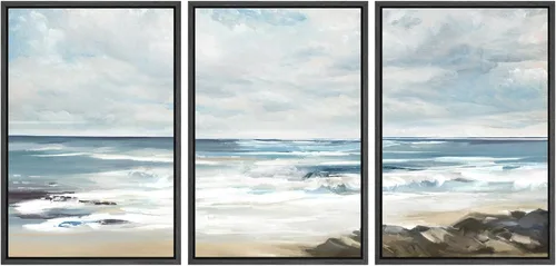 Vista 108 de SIGNWIN Lienzo enmarcado para pared, juego de arte sereno de pantanos con humedales verdes e ilustraciones de agua tranquila, arte moderno