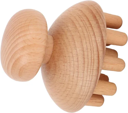 Vista 4 de HURRISE Masajeador de cabeza de madera, forma elimina molestias, reduce el estrés, herramienta de masaje de cabeza para dolor de cabeza