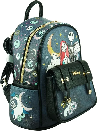 Vista 3 de Disney The Nightmare Before Christmas - Mini mochila de cuero vegano de 11 pulgadas, Negro -, Pesadilla