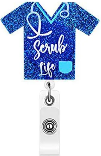 Vista 10 de Soporte para carrete de insignia Nurse Life, carretes de insignia azul marino retráctiles para enfermeras, lindo clip de insignia divertido RN LVN