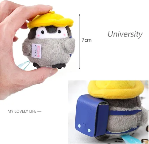 Vista 4 de HICIVI Lindo llavero de pingüino Kawaii con diseño de pingüino de peluche para hombres, mujeres, niños. Colgantes de mochila..
