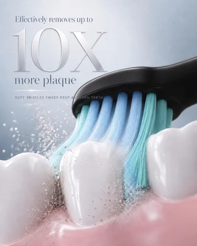 Vista 7 de MySmile Cabezales de repuesto para cepillos de dientes eléctricos UC605, 6 paquetes (negro) Soft DuPont Bristles for Sensitive Teeth & Gums