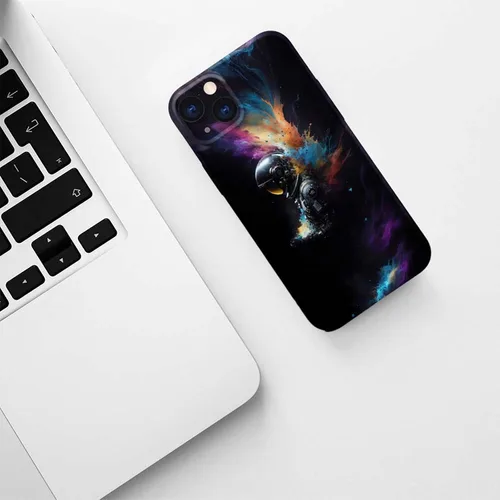 Vista 6 de ZHEGAILIAN Funda compatible con iPhone 13, funda de astronautas espaciales para iPhone 13, funda suave de TPU con proceso de impresión 3D, diseño