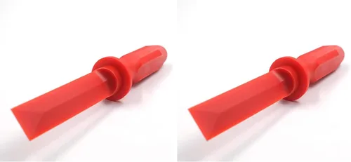 Vista 3 de CKAuto Rascador de cincel de plástico de agarre súper sin marcas, removedor de peso de rueda, rojo