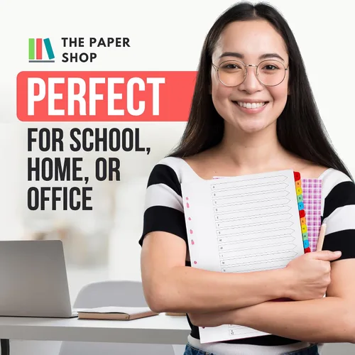 Vista 4 de Divisores de carpetas A-Z con pestañas A4 Divisores del alfabeto para carpeta de 3 anillas Perfecto para organizar páginas en 3 separadores