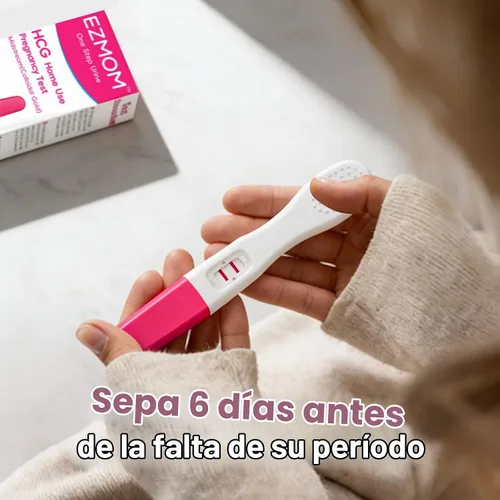 Vista 2 de Pruebas de embarazo de detección temprana, 5 pruebas de HCG para uso doméstico, prueba de detección temprana a mitad de corriente, kit de prueba