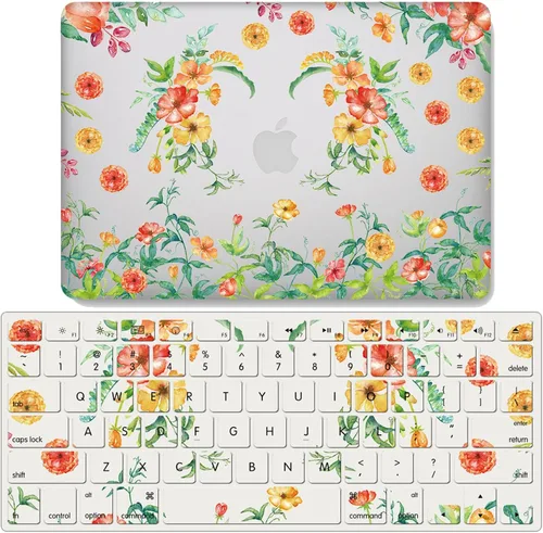 Vista 11 de IVY Para MacBook Pro (15 pulgadas, 2016-2019, modelos: A1707 / A1990) Flower Garland Clear Case con cubierta de teclado - A