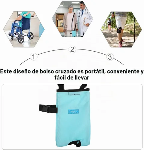 Vista 8 de Healifty Bolsa de drenaje de enfermería portátil con correa ajustable para pacientes ancianos, bolsa de almacenamiento de orina de 50.7 fl oz
