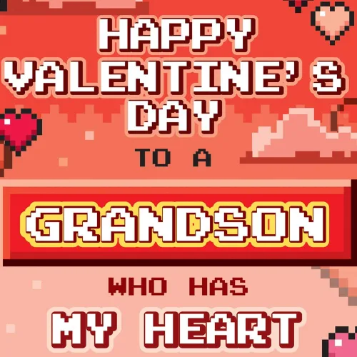 Vista 6 de Prime Greetings Tarjeta del día de San Valentín para nieto, hecha en Estados Unidos, ecológica, tarjeta gruesa con sobre de alta calidad de 5 x 7.75
