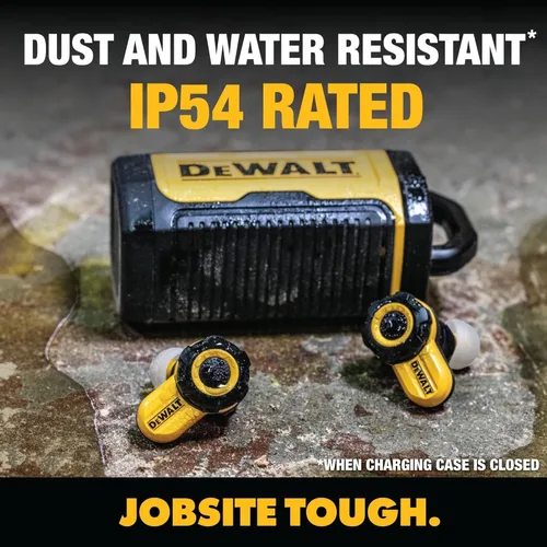 Vista 8 de DEWALT Auriculares Pro X2 ANC True Wireless de Bluetooth para sitios de trabajo de servicio pesado, auriculares de trabajo con cancelación activa