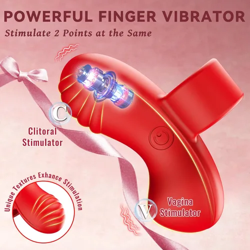 Vista 2 de Vibrador de dedo, mini vibrador, juguetes sexuales para mujeres, juguetes para adultos con 10 modos de vibración, vibradores sexuales femeninos