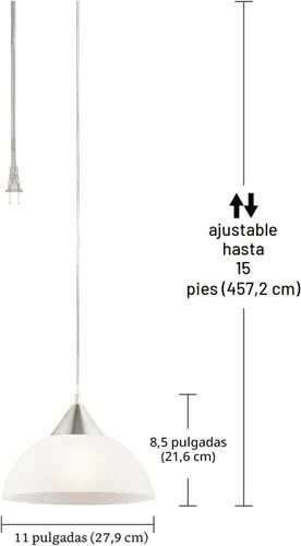 Vista 6 de Globe Electric Amris Portalámparas colgante con enchufe, de 1 luz, de 11", 64413, 60.0watts, 120 volts