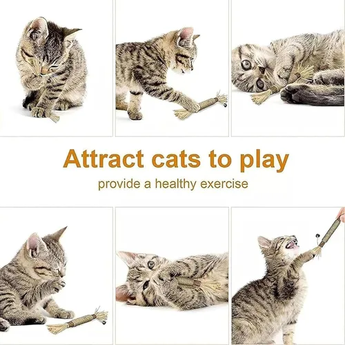Vista 3 de Natural Silvervine Dental Sticks,Silvervine Sticks Cat Toy,Natural Chew Stick for Dental Care Teeth Cleaning,Catnip Cat Toys for Indoor Cats (10PCS)
