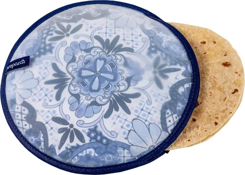 Vista 3 de Prepara Talavera - Calentador de tortillas, color azul, para microondas