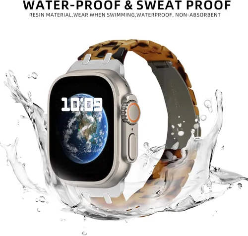 Vista 4 de Bands Compatible Apple Watch Ultra Band 42-49mm, Soft Silicone Waterproof Bands