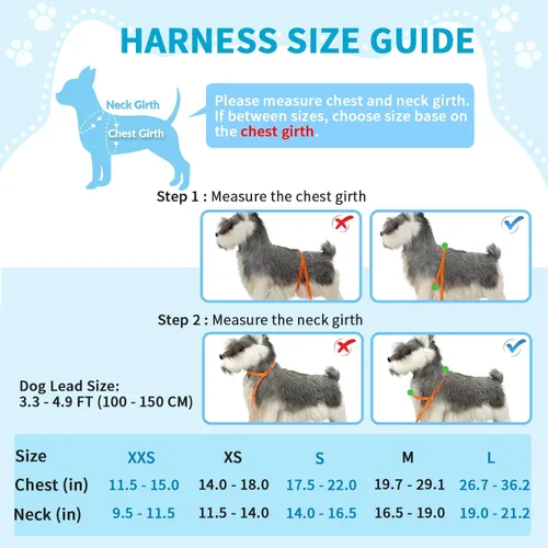 Vista 4 de Lukovee Juego de arnés y correa para perro sin tirones, arnés acolchado suave para perro pequeño, chaleco reflectante ajustable para cuello y pecho