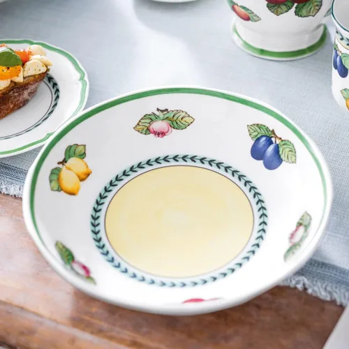 Vista 3 de Villeroy & Boch French Garden Fleurence - Cuenco para pasta, porcelana premium, fabricado en Alemania, 9.25 pulgadas/37 onzas, blanco