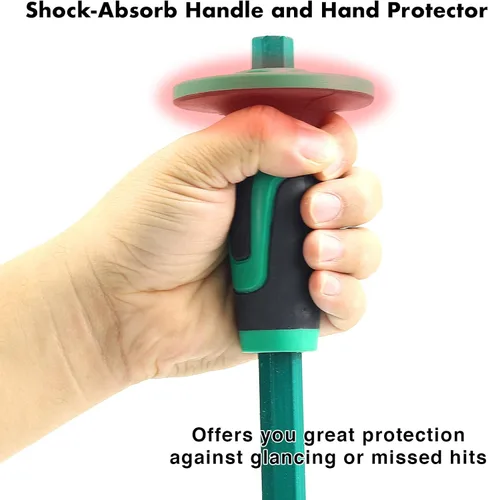 Vista 2 de Cincel para Albañilería con Protector de Mano, Cincel de Extremo Plano de 12 Pulgadas de Alta Resistencia para Demoler, Tallar, Dividir, Romper