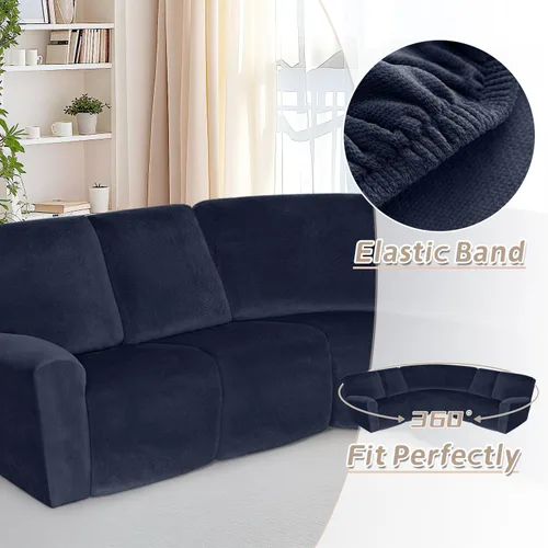 Vista 6 de Arfntevss - Fundas para sofá reclinable seccional, funda de terciopelo para sofá seccional de esquina para sofá reclinable, funda elástica suave