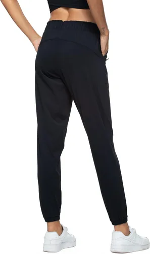 Vista 2 de Haowind - Pantalones deportivos para mujer con bolsillos y cintura elástica, cómodos pantalones de deportivos de descanso para deportes, gimnasio