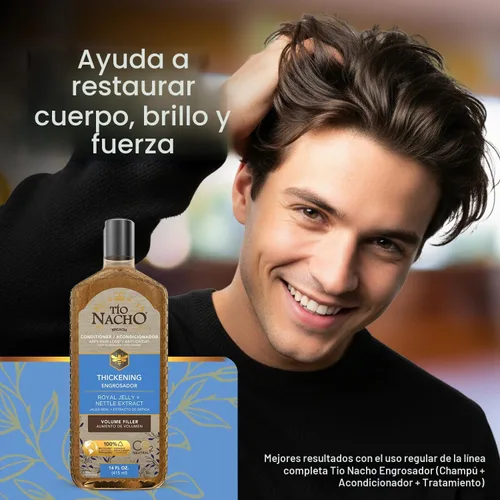 Vista 3 de TIO NACHO Acondicionador Engrosador Aumento de Volumen- Anticaída 14 Onzas Líquidas Hair Loss Conditioner for Men and Women, Volumizing Formula