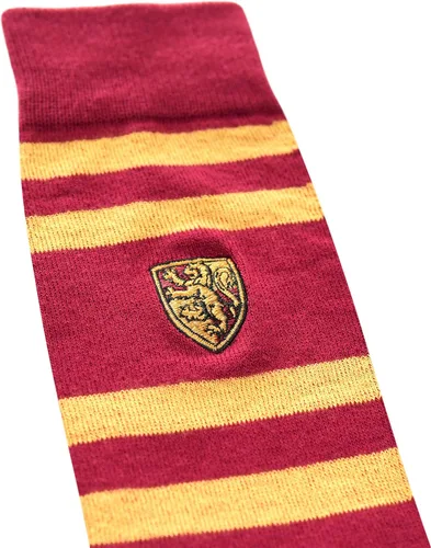 Vista 3 de Harry Potter Gryffindor - Calcetines a rayas para jóvenes y mujeres con escudo bordado