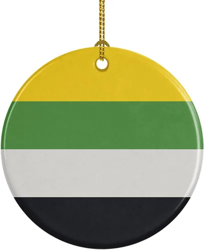 Vista 14 de Caroline's Treasures Trigender Pride - Adorno de cerámica para colgar en el árbol de Navidad, para el hogar, Navidad, fiestas, regalo, 3 pulgadas