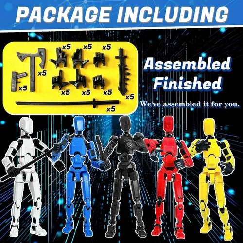 Vista 2 de Baiyou Conjunto de figuras de acción T13 con caja, 13 figuras de acción impresas en 3D de robot Titan 13, figura de acción T13 ya montada, figura