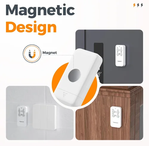 Vista 5 de TESSAN - Enchufe de salida con control remoto, kit de interruptor de luz inalámbrico TESSAN con rango RF de 100 pies, interruptor